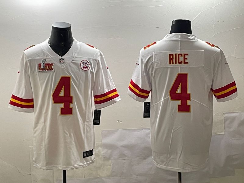 Men Kansas City Chiefs 4 Rice White Second generations 2025 Nike Limited NFL Jersey style 5